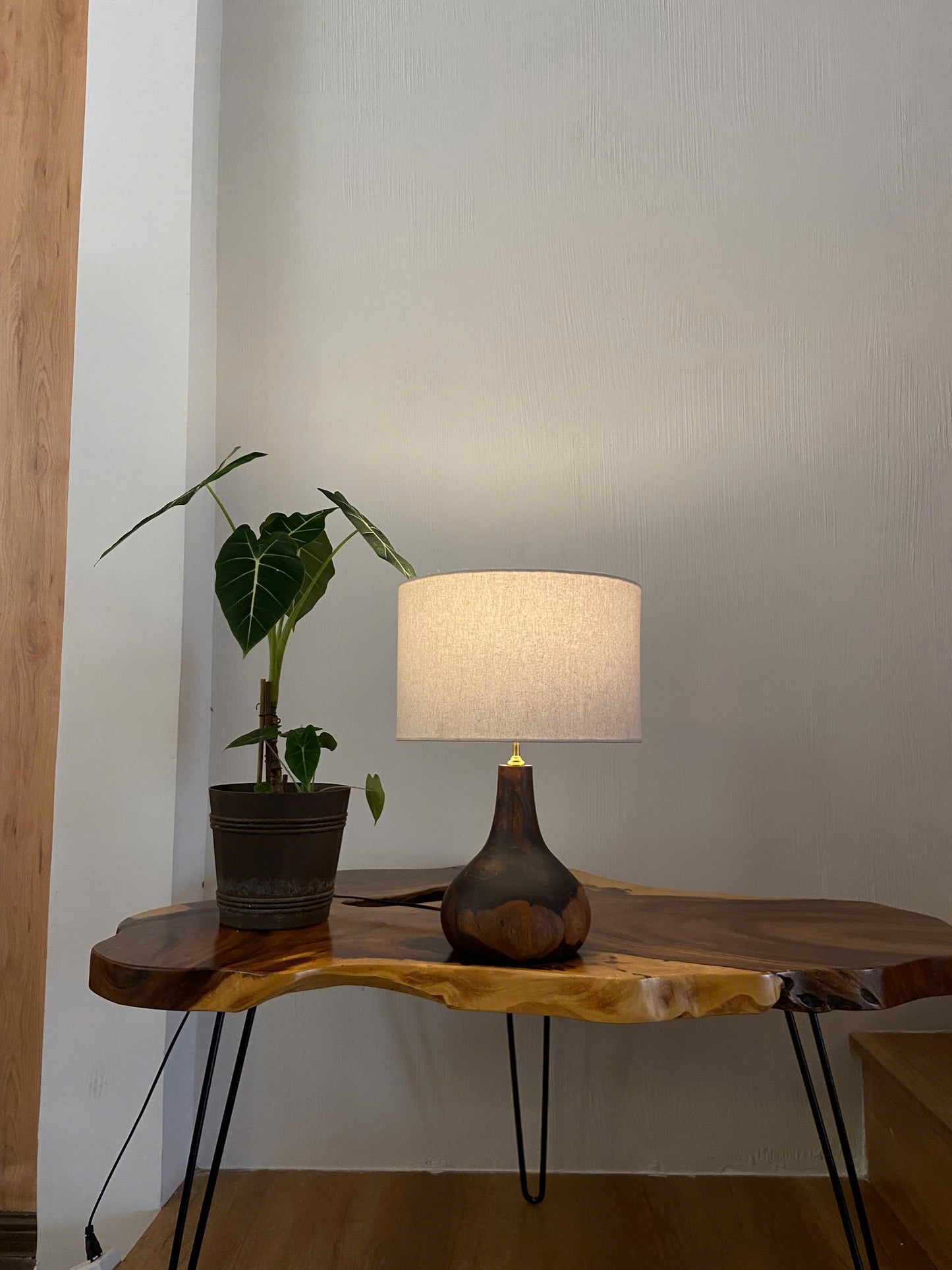 Earthdrop – Organic Handcrafted Wooden Lamp | Wabi-Sabi Natural Decor
