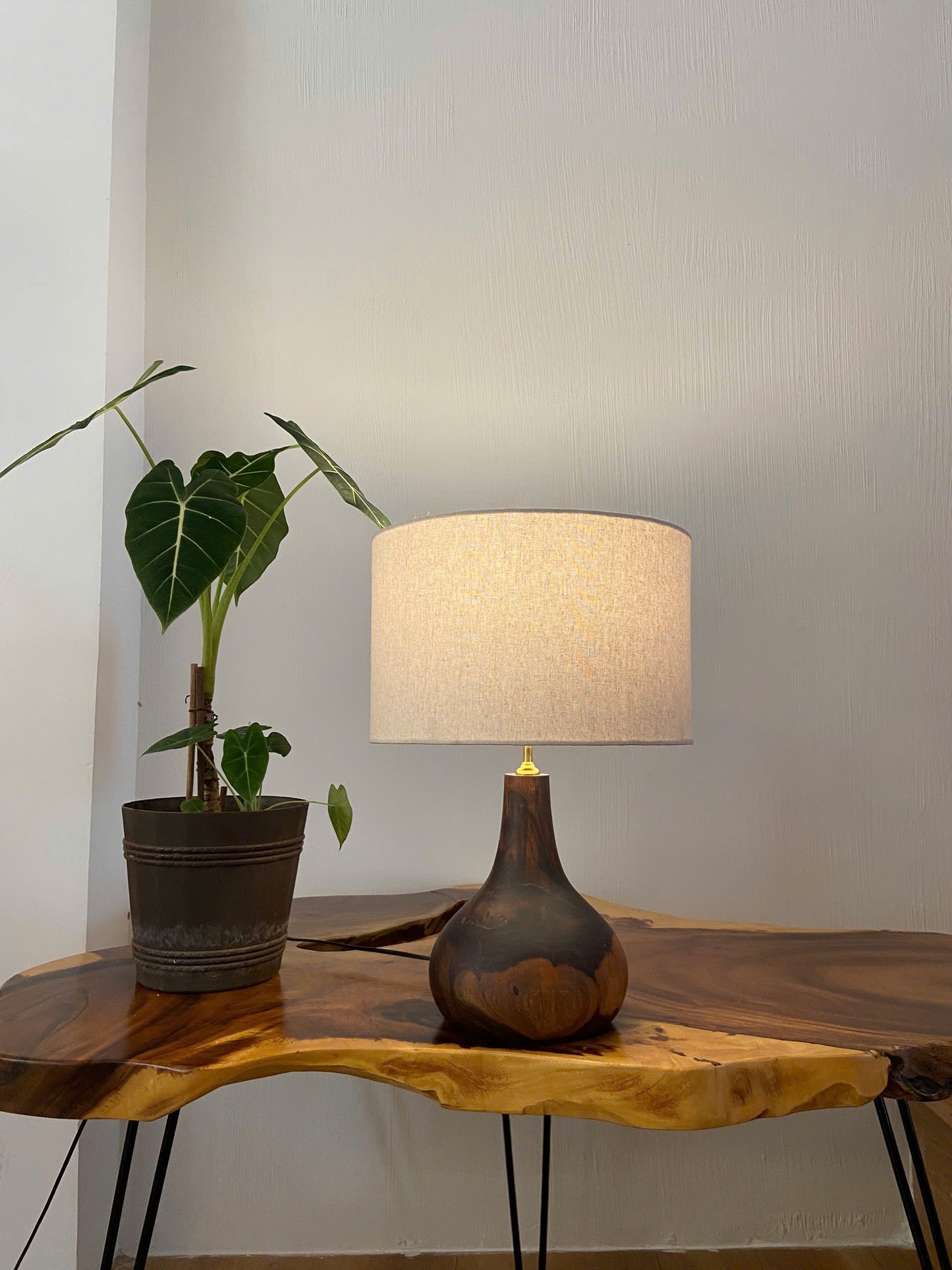 Earthdrop – Organic Handcrafted Wooden Lamp | Wabi-Sabi Natural Decor