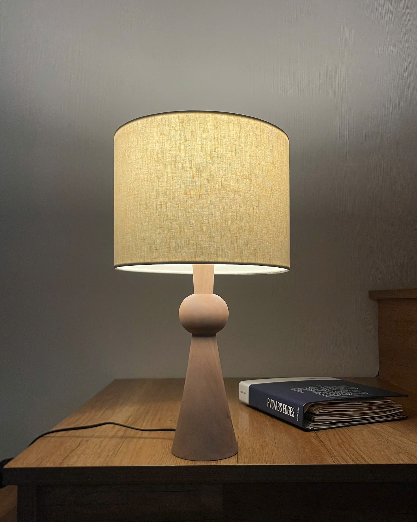 Clairverre “Orba” Cone Wooden Table Lamp