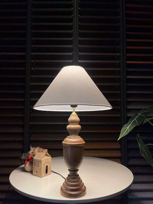 Elaris – Handcrafted Solid Wood Table Lamp
